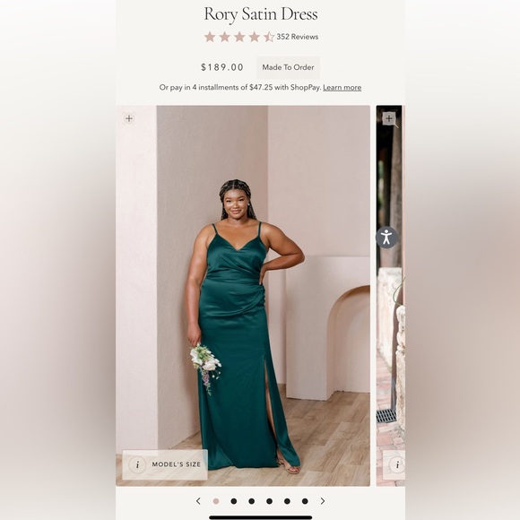 Revelry | Dresses | Revelry Rory Satin Bridesmaid Dress Classic Emerald Size 2 | Poshmark